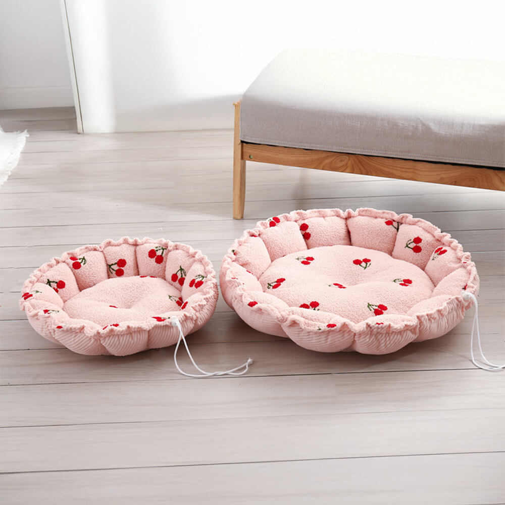 Cama de gato con temas de frutas de diseño suave
