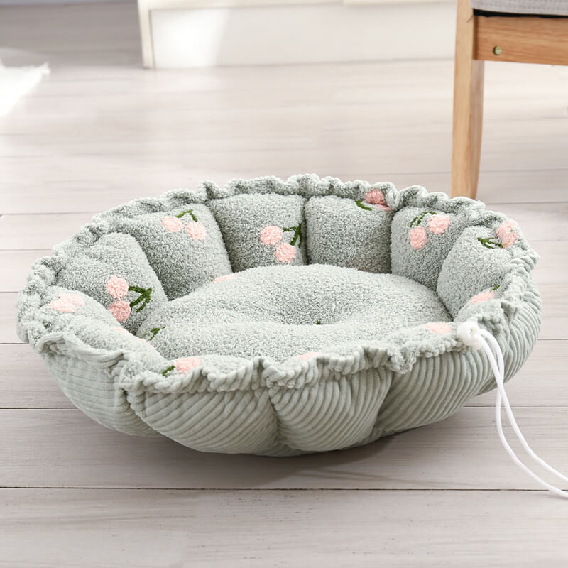 Cama de gato con temas de frutas de diseño suave