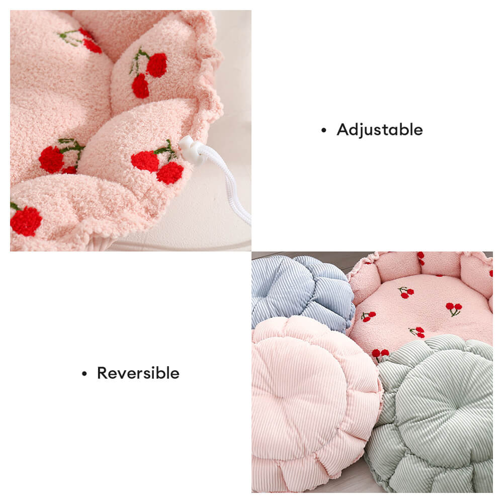 Cama de gato con temas de frutas de diseño suave