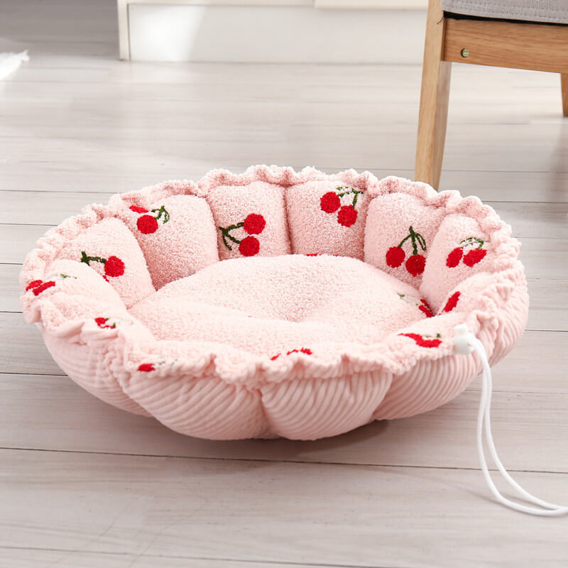 Cama de gato con temas de frutas de diseño suave