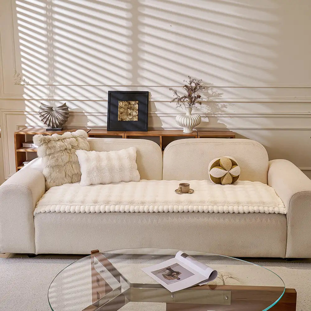 Herringbone chenille elegante decoración de sofá transpirable cubierta de sofá sin deslizamiento