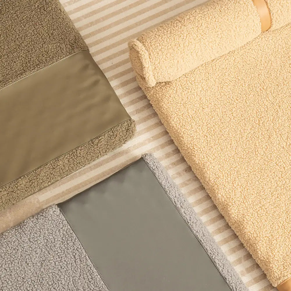 Teddy Fluffy Deep Sleep Large Space Pillow Dog Bed - Honey Amber