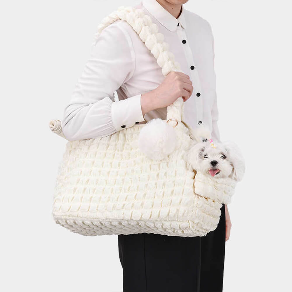 Bolso de hombro de portador de mascotas transpirable de moda acogedor