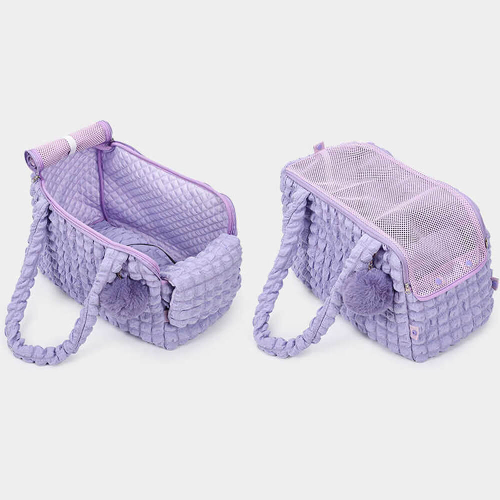 Bolso de hombro de portador de mascotas transpirable de moda acogedor