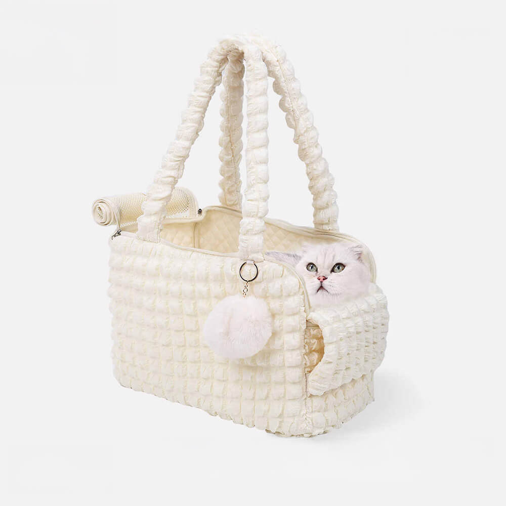 Bolso de hombro de portador de mascotas transpirable de moda acogedor