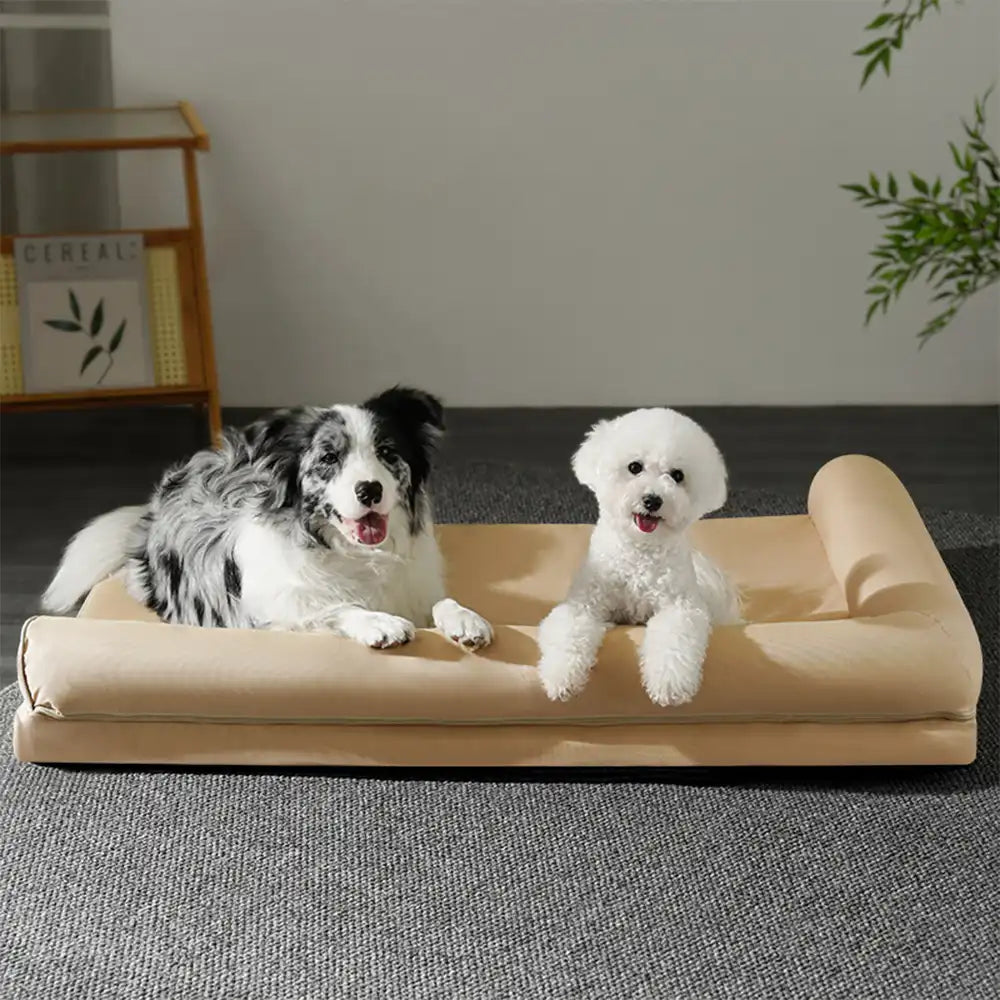 Cama ortopédica de espuma de huevo impermeable con lados de perros grandes para refugios