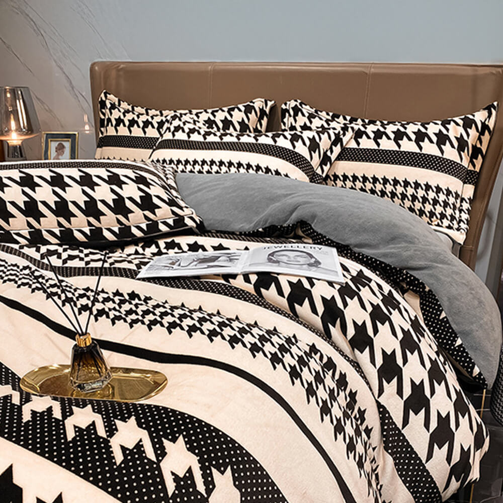 Elegante estilo europeo Velvet Velveto Antiestático de calidez Red de la cama