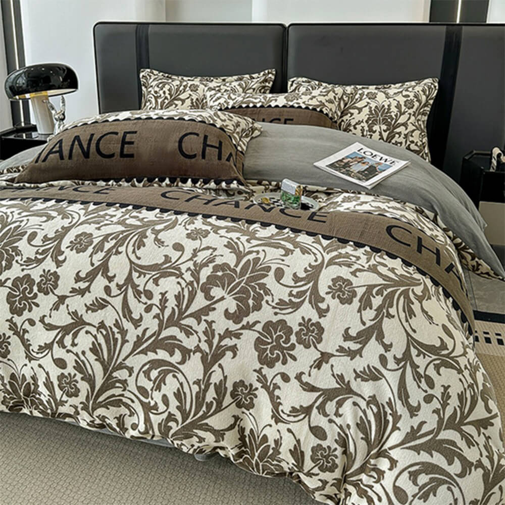 Elegante estilo europeo Velvet Velveto Antiestático de calidez Red de la cama