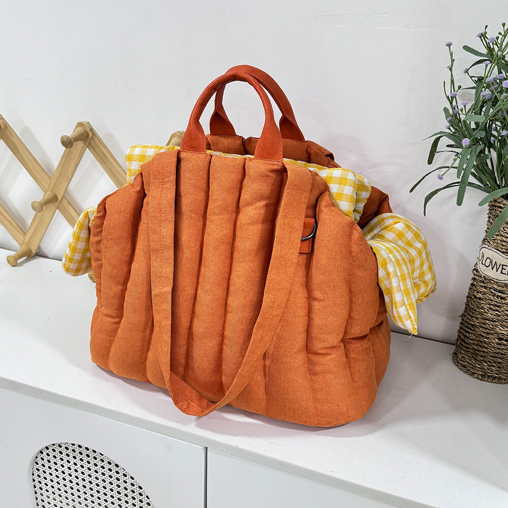Bolsa portadora de perros y gatos multipropósito portátiles de gingham