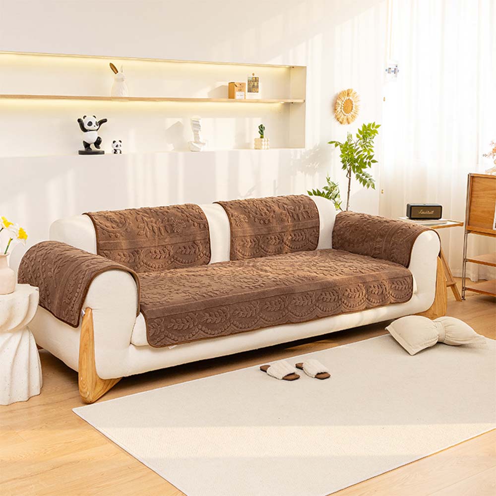 Jacquard Plush Comfortable Scratch-Resistant Non-Slip Couch Cover
