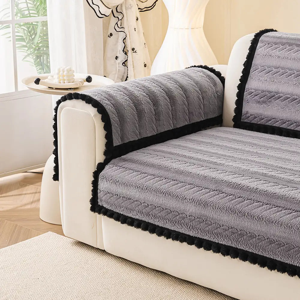 Chenille Art Corrugated Breatable No-Slip Couch Cover Coach