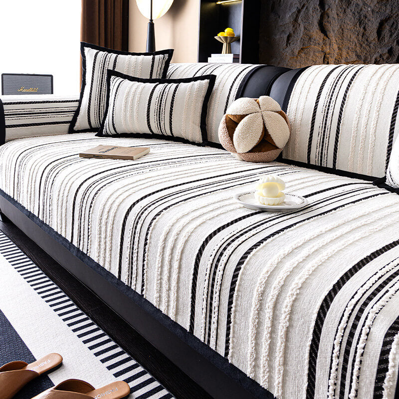 CHENILLE DE LUXURA Cubierta de sofá de protección para el sofá y sin deslizamiento de chenille