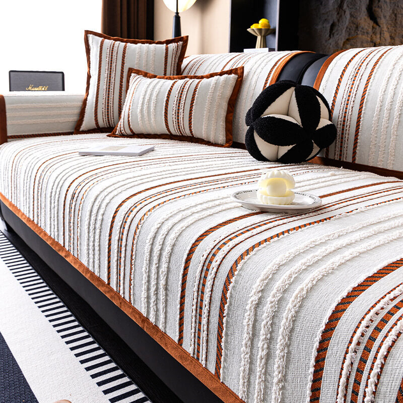 CHENILLE DE LUXURA Cubierta de sofá de protección para el sofá y sin deslizamiento de chenille