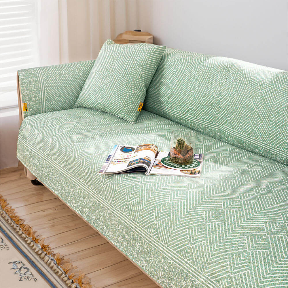 Patrón moderno de hielo seda de seda natural enfriamiento de la cubierta del sofá seccional protección contra el ceñido