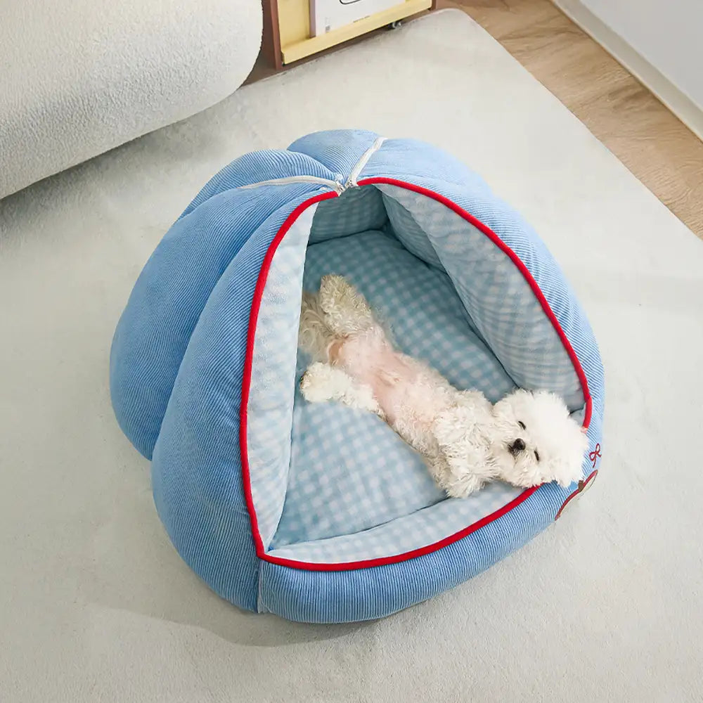 Multifunctional Semi-Enclosed Cave Dog Bed Warming Pet Bed