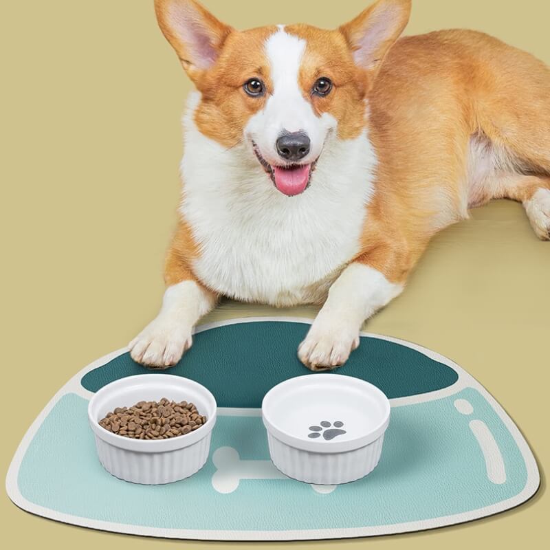 Alfombra de alimentación de mascotas sin deslizamiento absorbente de secado rápido