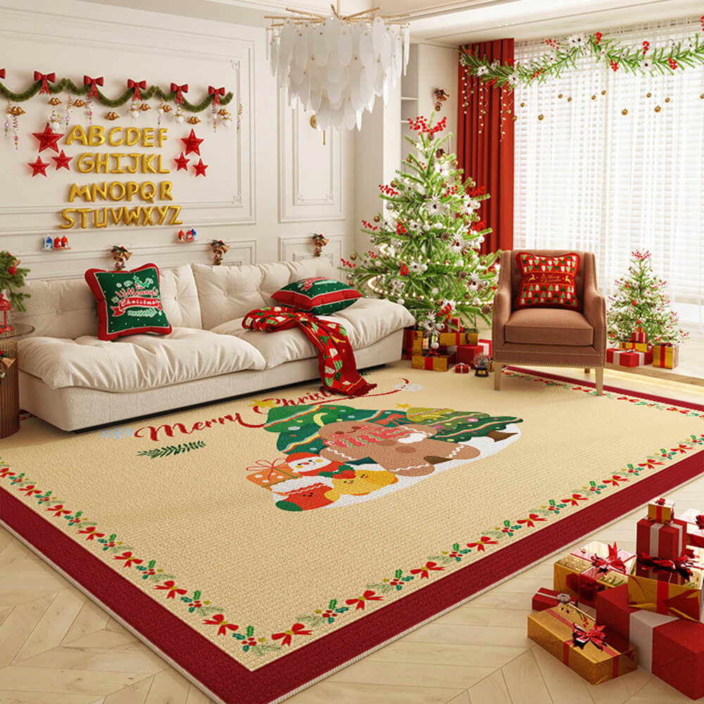Feliz navidad Multi-usos sin deslizamiento Decorativo Rug Home Area Home Alfombra