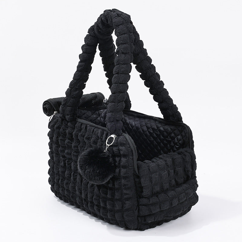 Bolso de hombro de portador de mascotas transpirable de moda acogedor