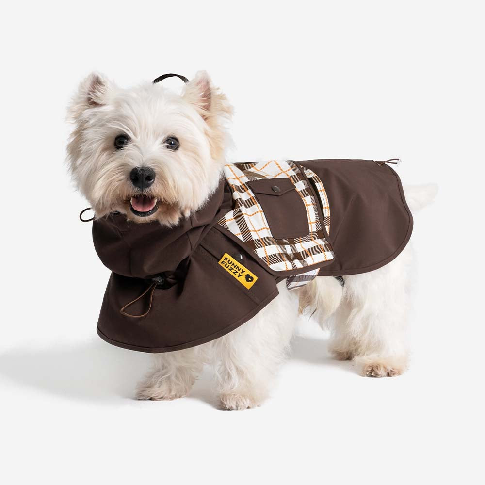 Impermeable a cuadros vintage a cuadros Rair para perros ajustables - Protección para todo clima