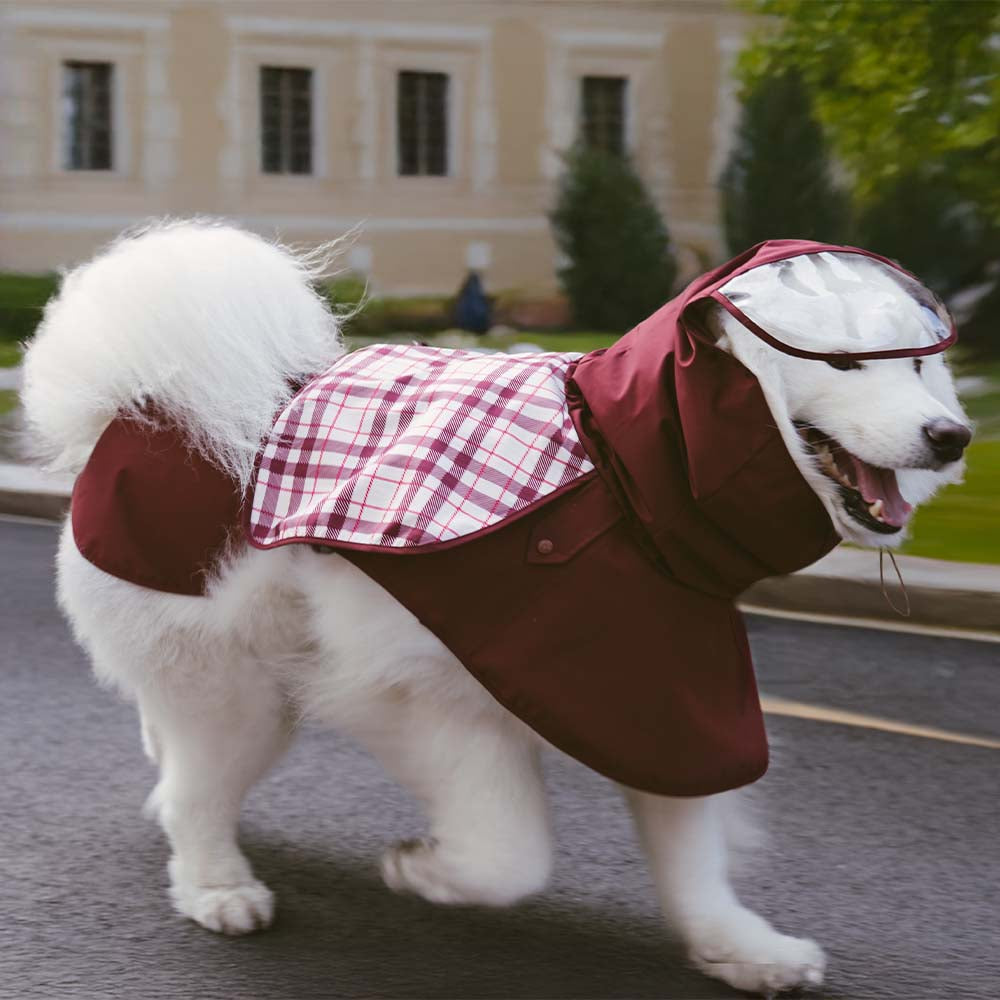Impermeable a cuadros vintage a cuadros Rair para perros ajustables - Protección para todo clima