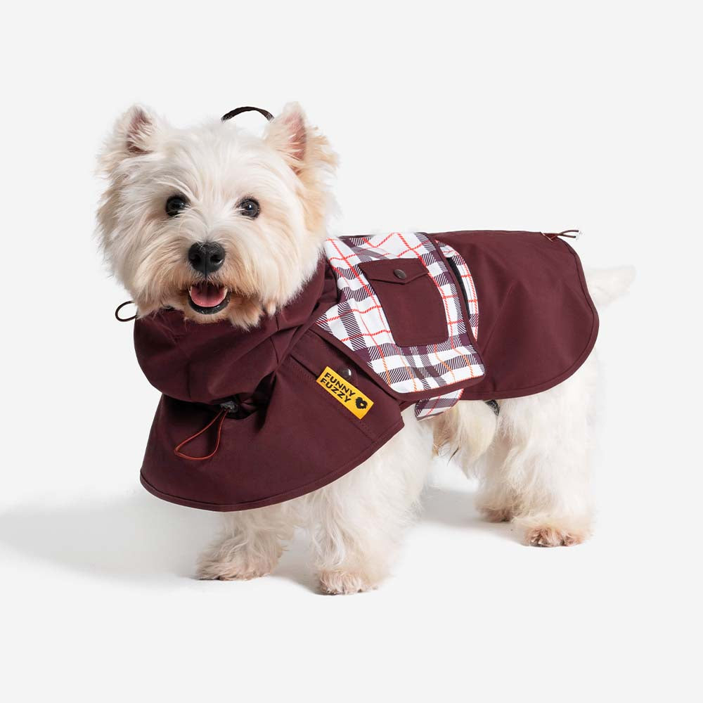Impermeable a cuadros vintage a cuadros Rair para perros ajustables - Protección para todo clima