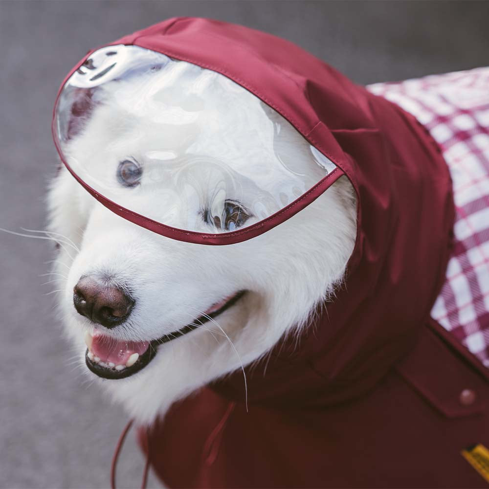 Impermeable a cuadros vintage a cuadros Rair para perros ajustables - Protección para todo clima