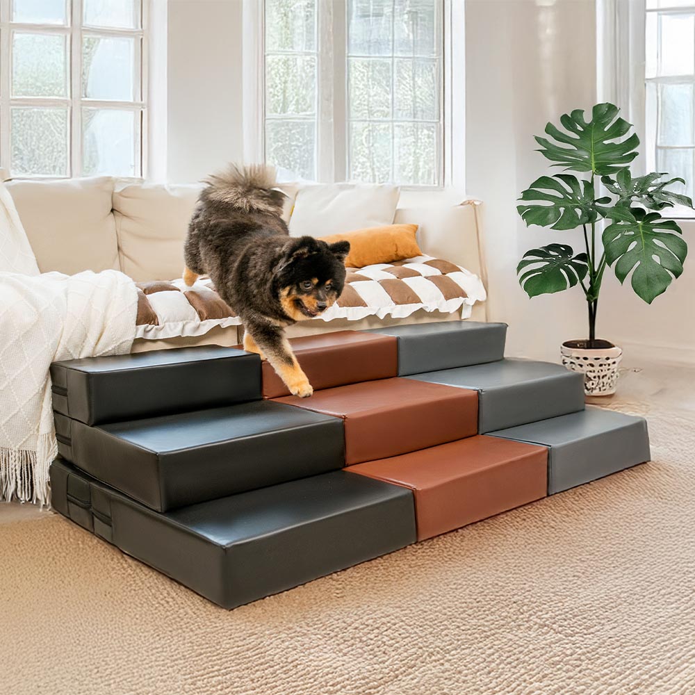 Escaleras de mascotas de nivel múltiple de cuero de PU lavable por el agua