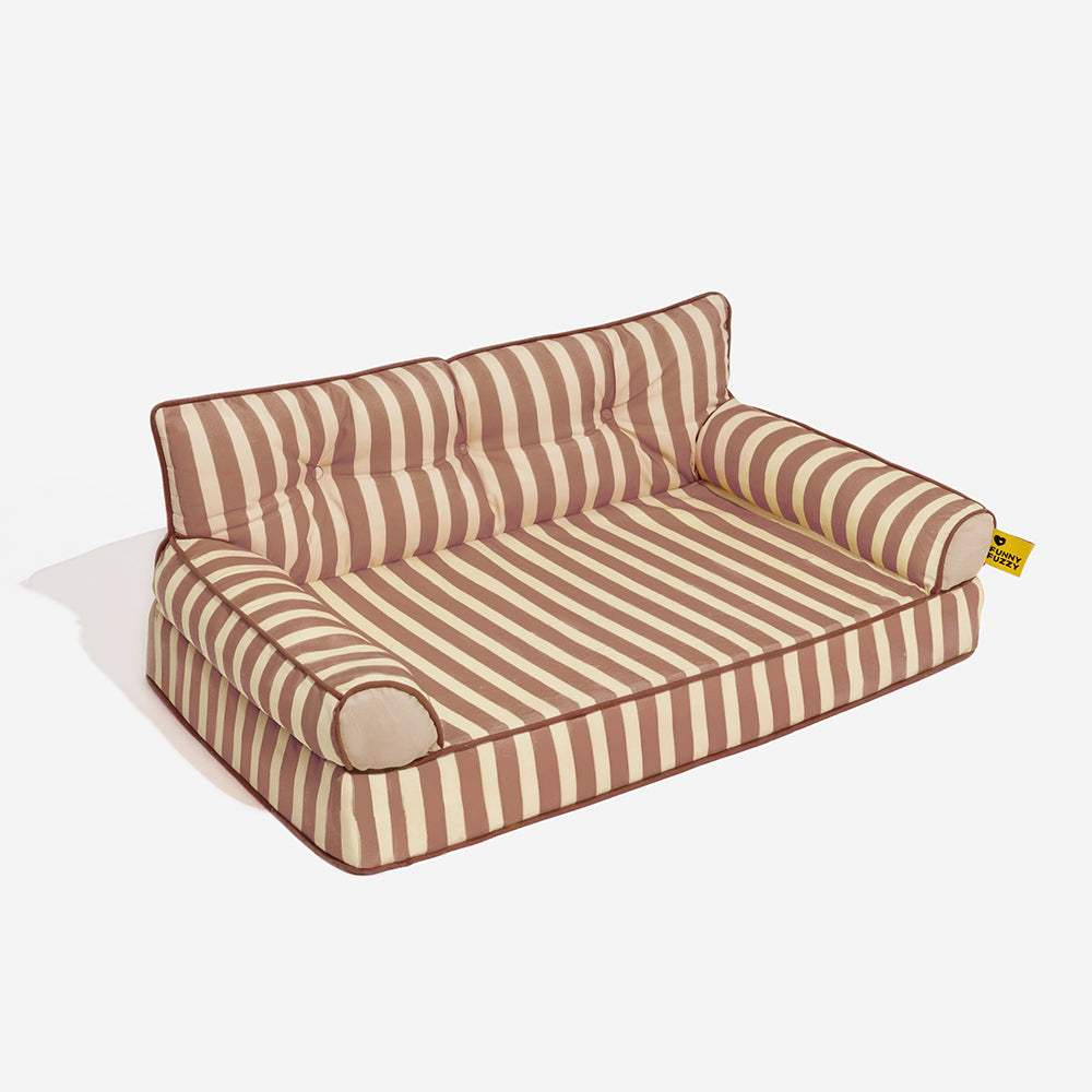 Cama de sofá de perros plegable de perros plegable impermeable de rayas - siesta soleada