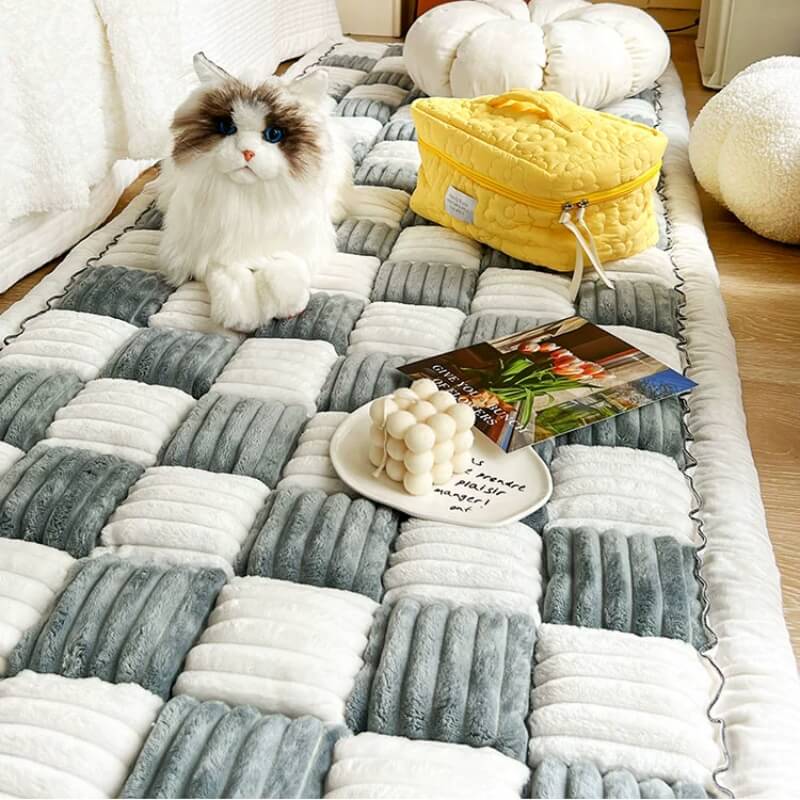 Cream-colored Pet Dog Mat Bed Couch Cover Home Bundle 4pcs