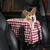 Elegante asiento de seguridad para perros de viajes portátiles a cuadros