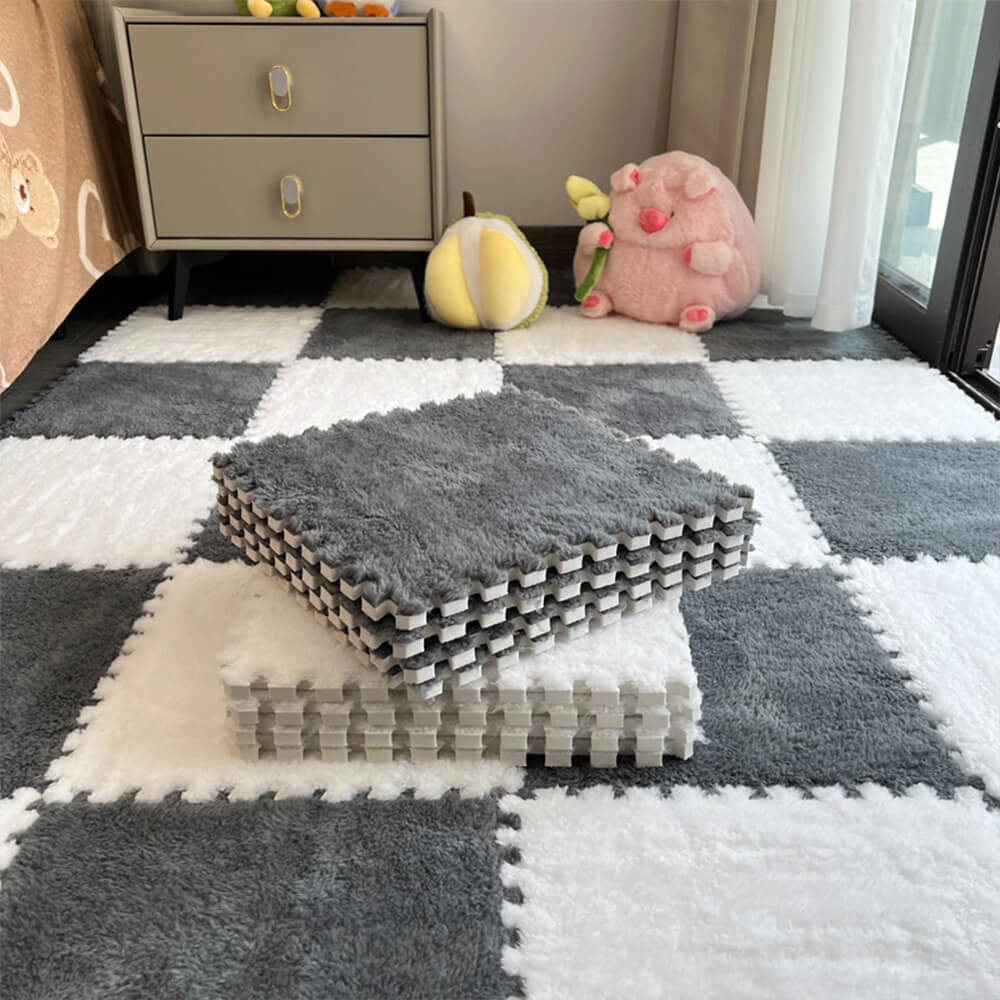 Checkerboard Soft Protective Floor Puzzle Play Mats Kids' Rug