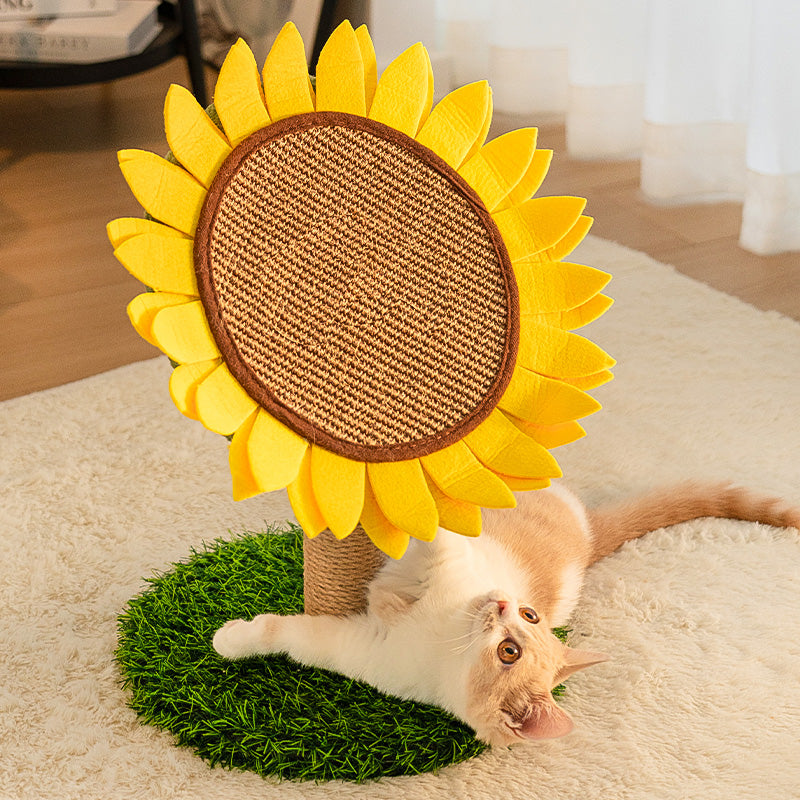 Sunflower Sisal Cat Scratching Board with Stable Grass Base