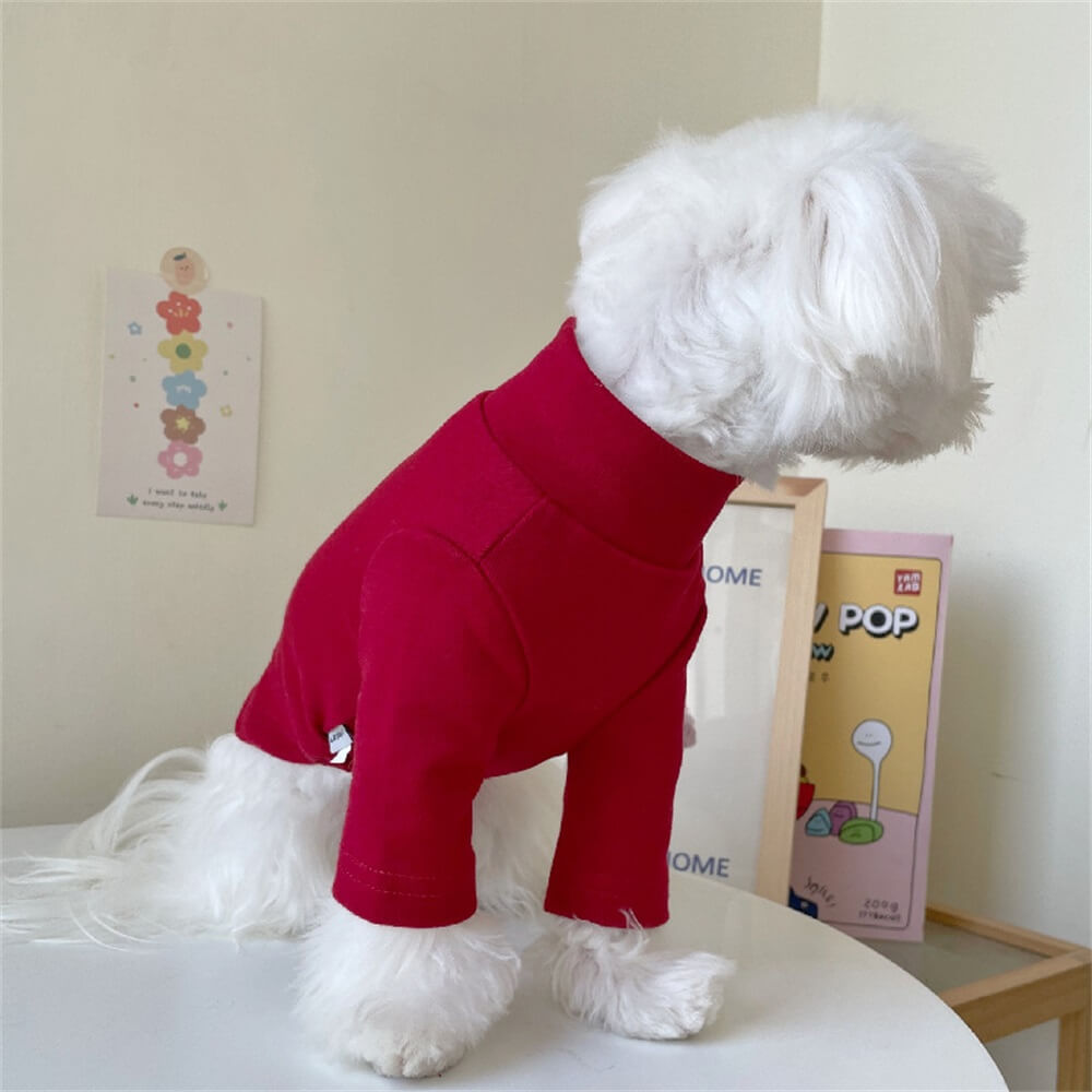 Snowflake Embroidered Red Dog Sweater – Festive and Cozy for Winter