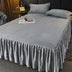 Sólido <tc>Color</tc> Funda protectora de colchón de terciopelo suave y cálido con forma de leche para cama