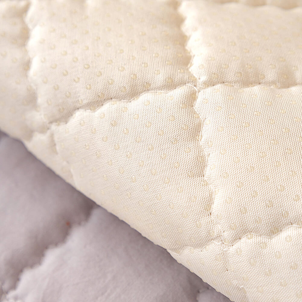 Cream Grid Soft Quilted Washed Cotton Couch Cover