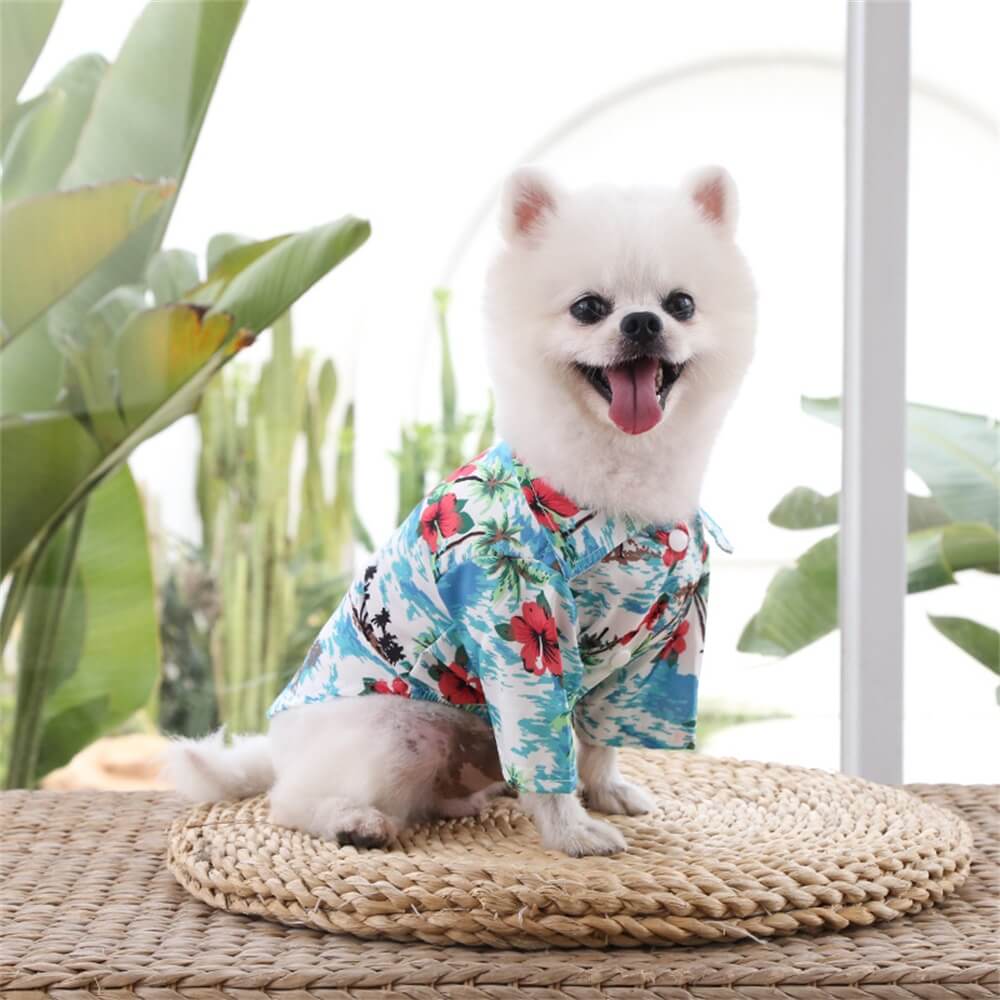 Camisa de piña para perros pequeños a medianos - Ropa ligera de verano hawaiana