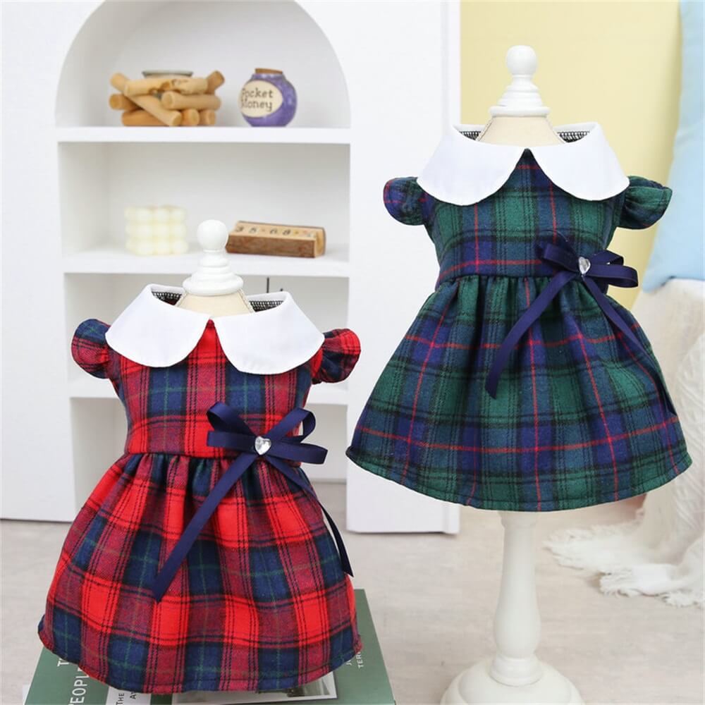 Elegant Plaid Dog Dress - Perfect for Special Occasions