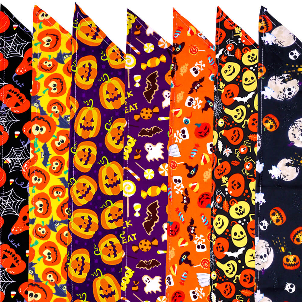 Bufanda triangular para mascotas de Halloween | Calavera, fantasma y calabaza Perro Gato Pañuelo