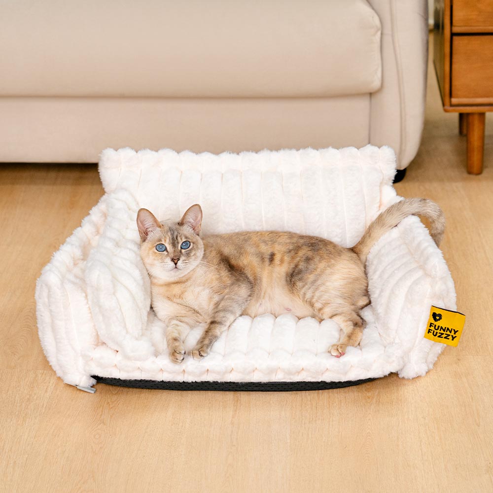 Washable Calming Soft Pillow Bolster Cat Bed-Snoozy Dream