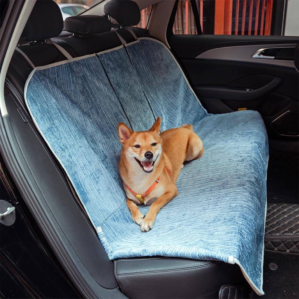 Waterproof Striped Chenille Pet Car Seat Protector Cover-Road Safer