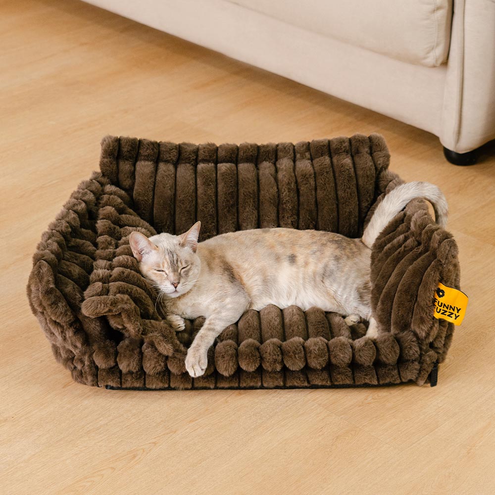 Washable Calming Soft Pillow Bolster Cat Bed-Snoozy Dream