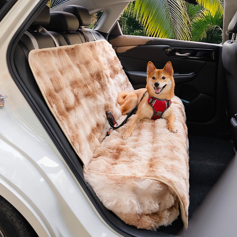 Fluffy Cozy Calming Pet Blanket Car Seat Protector Cover- Surestep