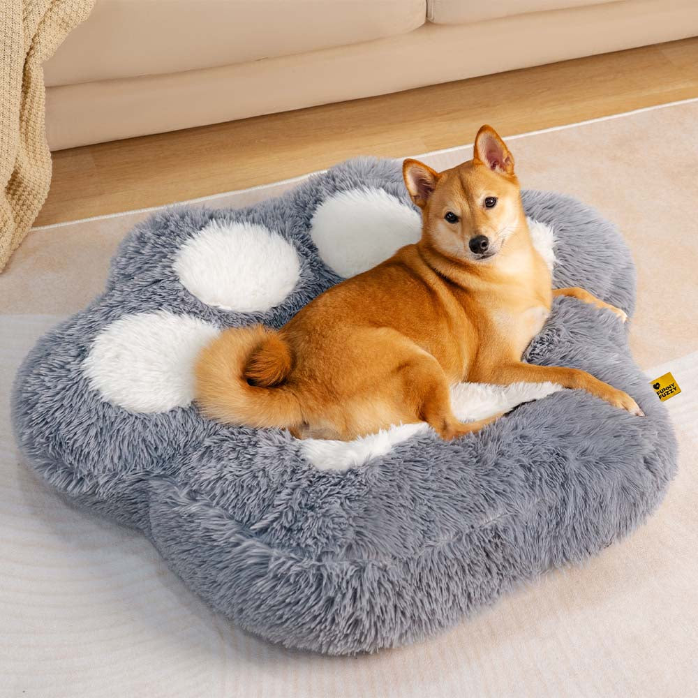 Washable Fluffy Non-Slip Cozy Dog Bed-Paw Spot