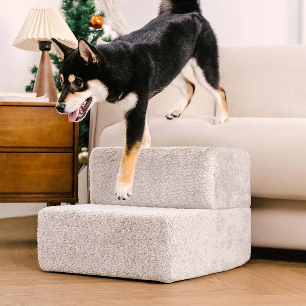 Chenille Durable Scratch-Resistant Foldable Blocks Multi-Level Dog Stairs