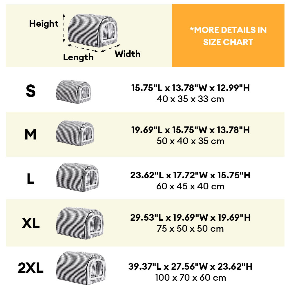Striped Cave-Style Warm Deep Sleeping Snug Cat Cave Dog House