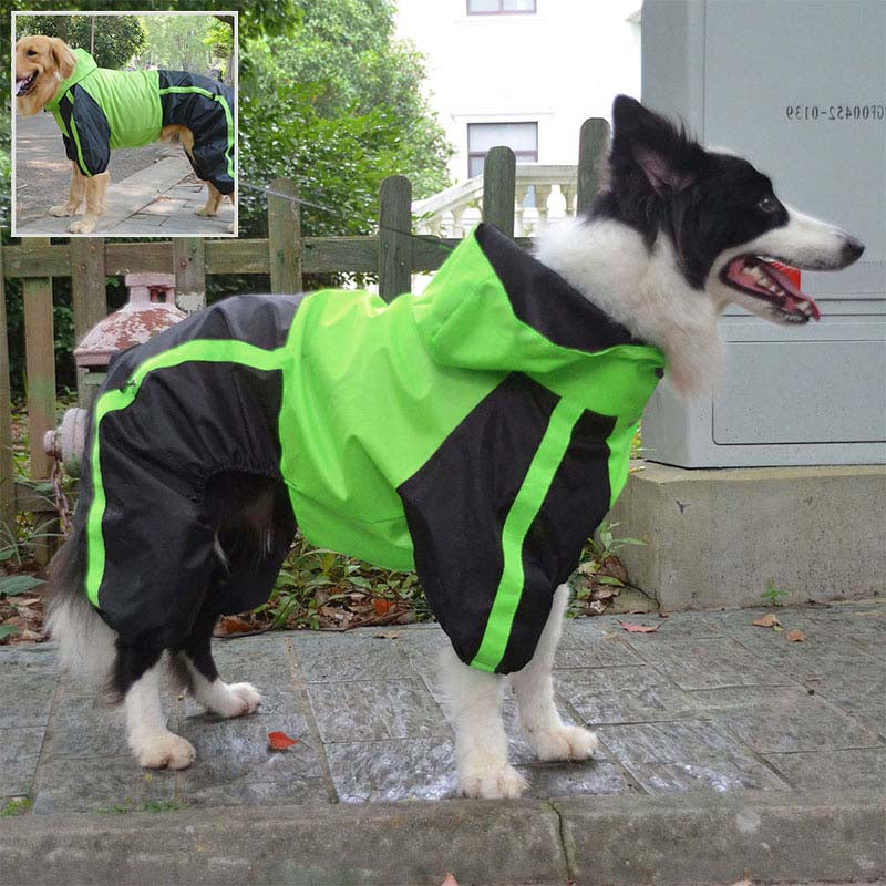 Impermeable de cobertura completa para perros impermeable de tela Oxford con patas y capucha