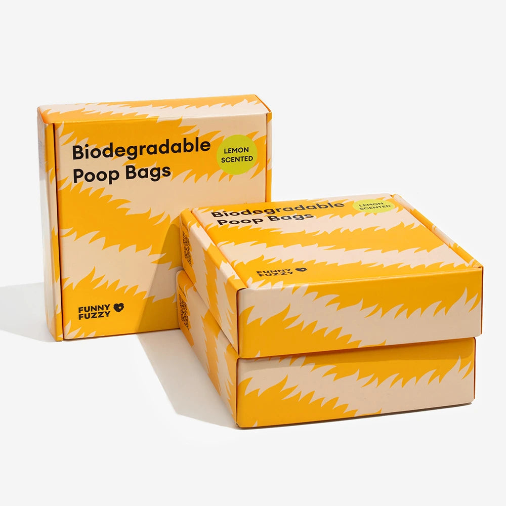 Bolsas de caca recicladas duraderas perfumadas de limón - fresco