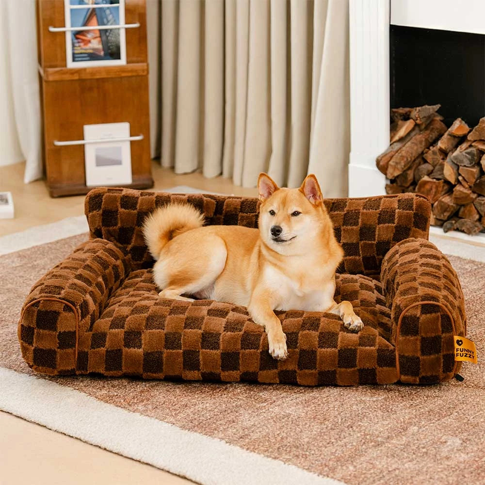 Cama de refugios de perro ortopédico y esponjes removibles a cuadros - Cozynest