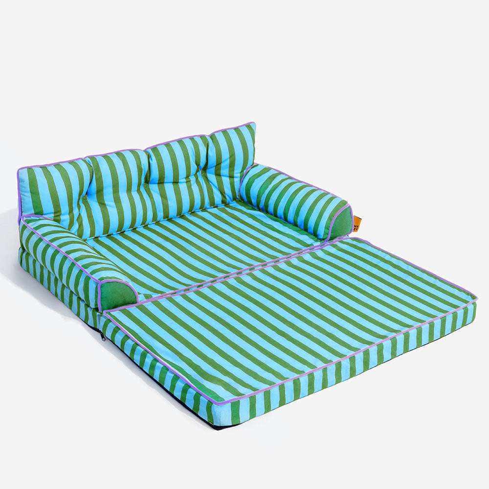 Stripe Waterproof Foldable Dog Sofa Bed - Sunny Siesta