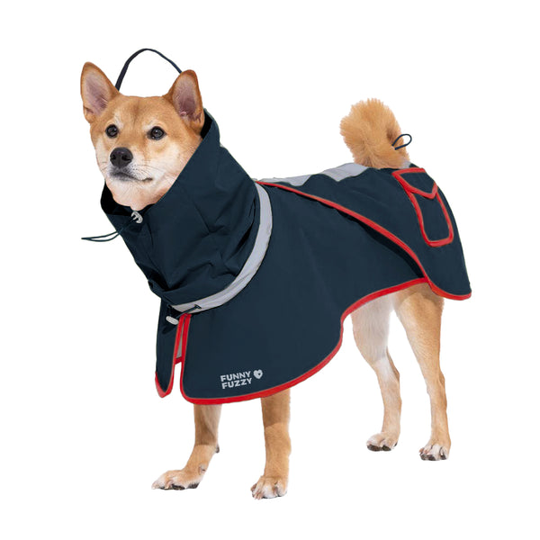 Impermeable reflectante ajustable con perros de bolsillo para perros que coinciden con la estadía del impermeable